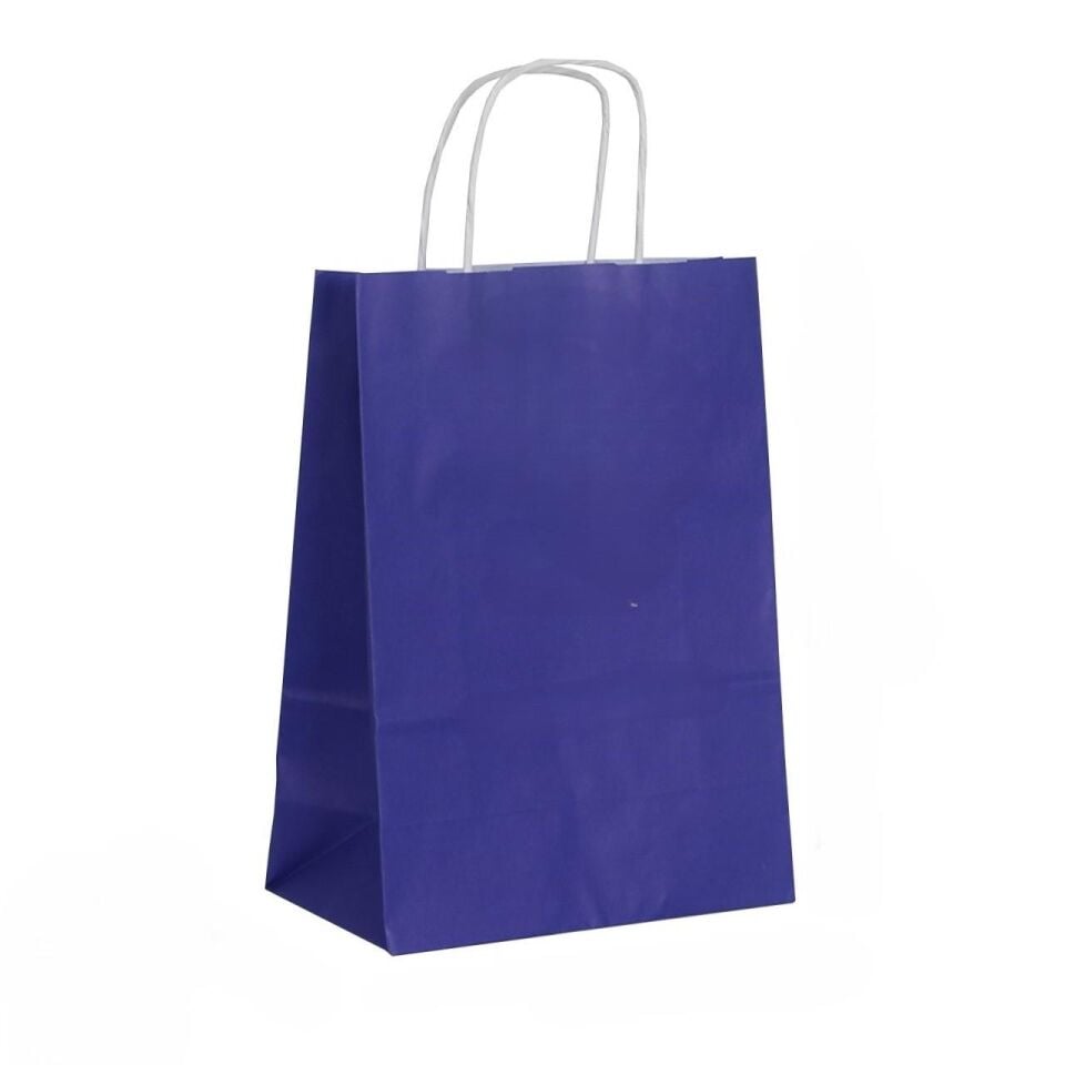 ÇANTA B.KRAFT BÜKÜM SAPLI LACİVERT 18*24 CM 25 Lİ