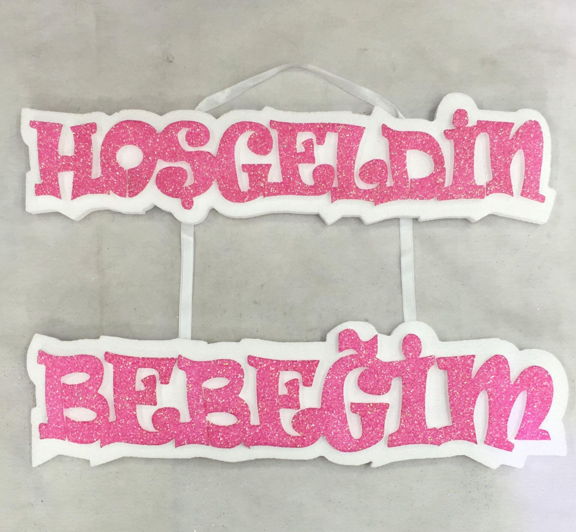 STRAFOR 2 PARÇA HOŞGELDİN BEBEK YAZI ASKILI PEMBE