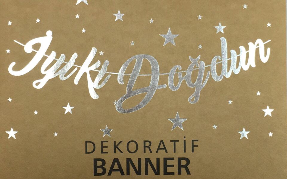 OYNAR KALİGRAFİ YAZI METALİZE İYİKİ DOĞDUN GÜMÜŞ