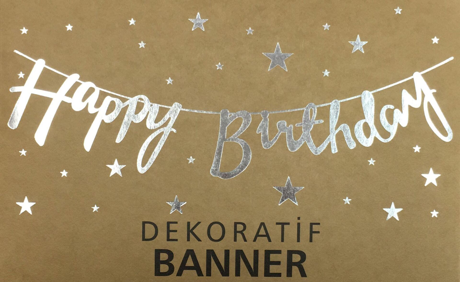 OYNAR KALİGRAFİ YAZI METALİZE HAPPY BİRTHDAY GÜMÜŞ