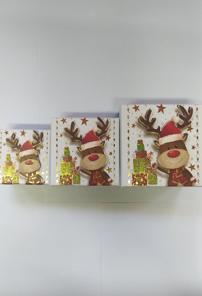 KUTU KARE YILBAŞI 3 LÜ SET GEYİKLİ