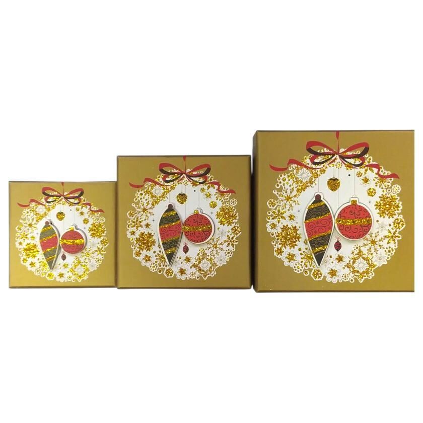 KUTU KARE YILBAŞI 3 LÜ SET TOP DEKORLU