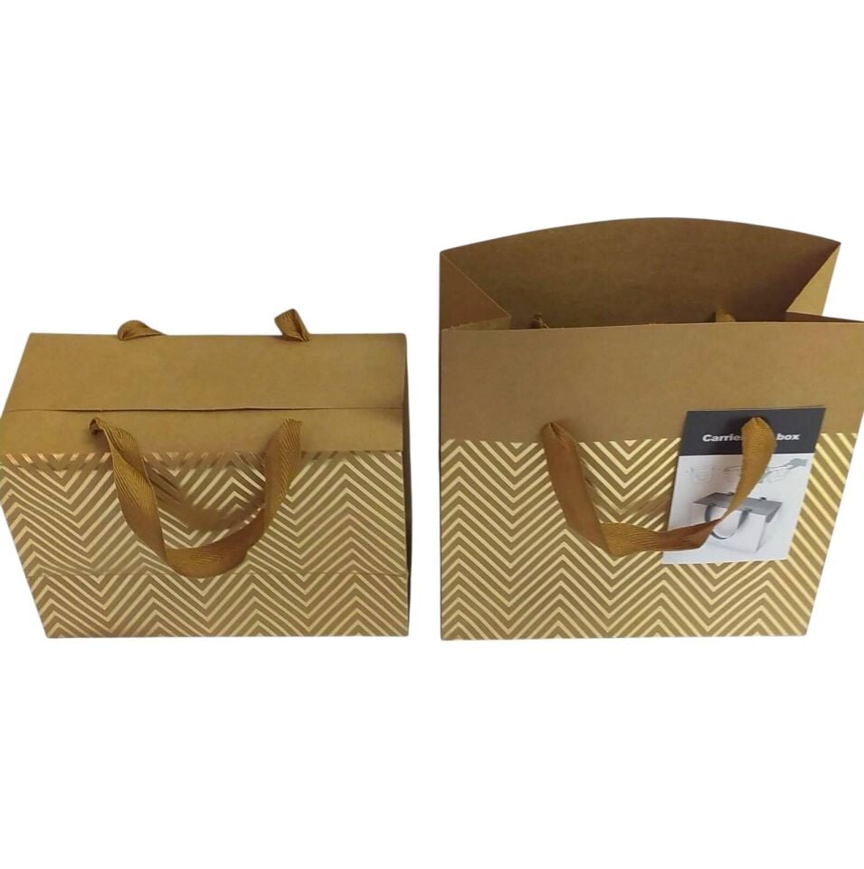 ÇANTA KUTU 12 LI ALTIN DESENLİ 23*16*11