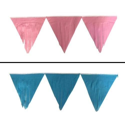 FLAMA ÜÇGEN PÜSKÜLLÜ MAVİ-PEMBE