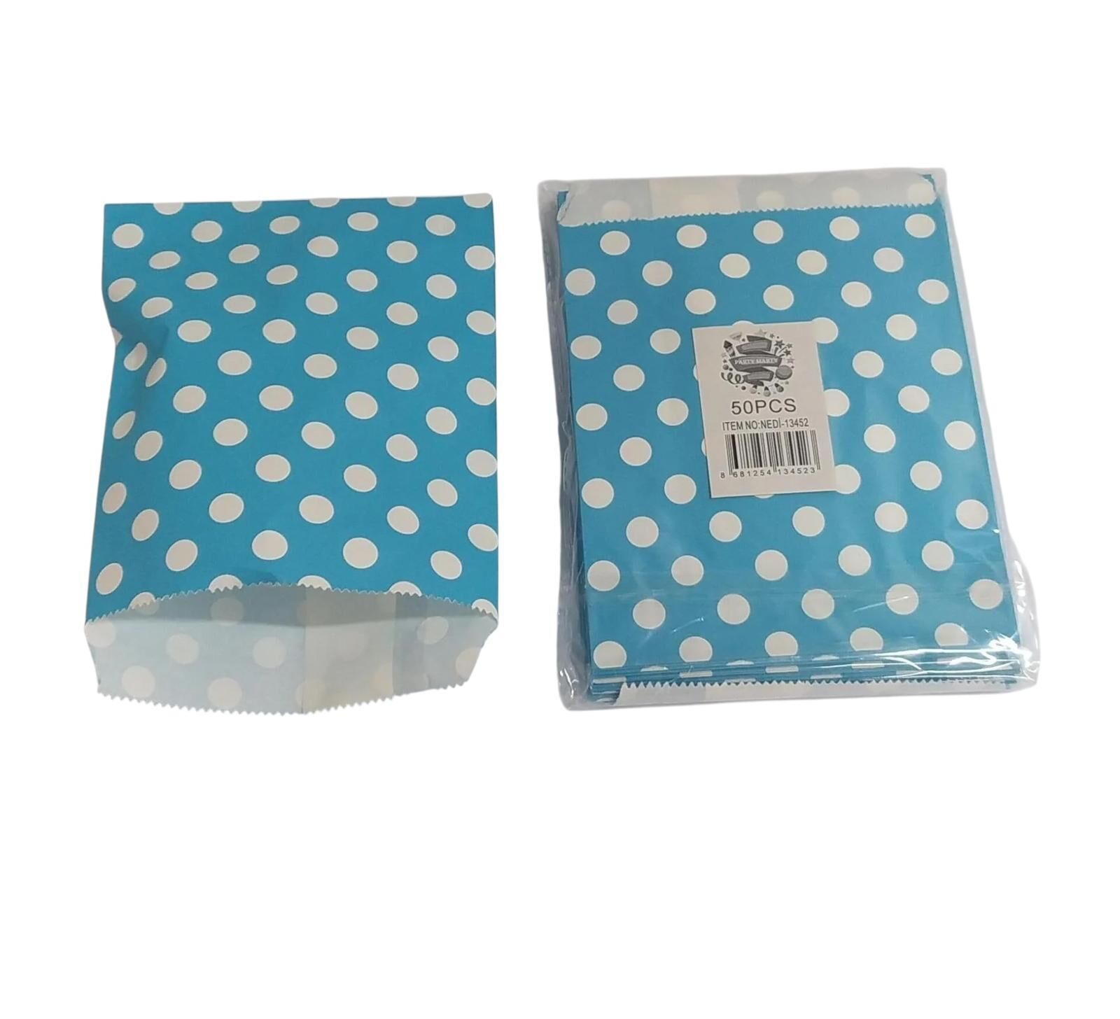 İTHAL ZARF POŞET 13*18 MAVİ PUANLI 50 LI