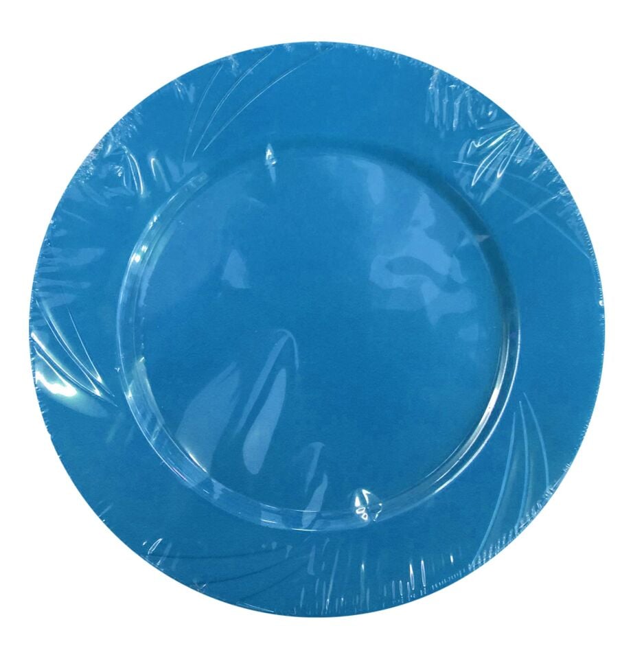 TABAK PLASTİK KRİSTAL MAVİ 6 LI