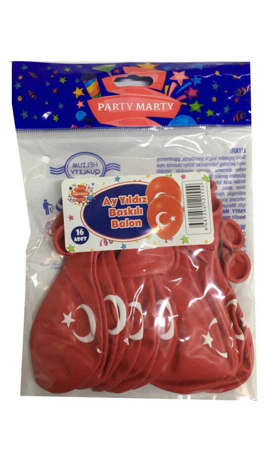 BALON PERAKENDE BASKILI AYYILDIZ 16 LI