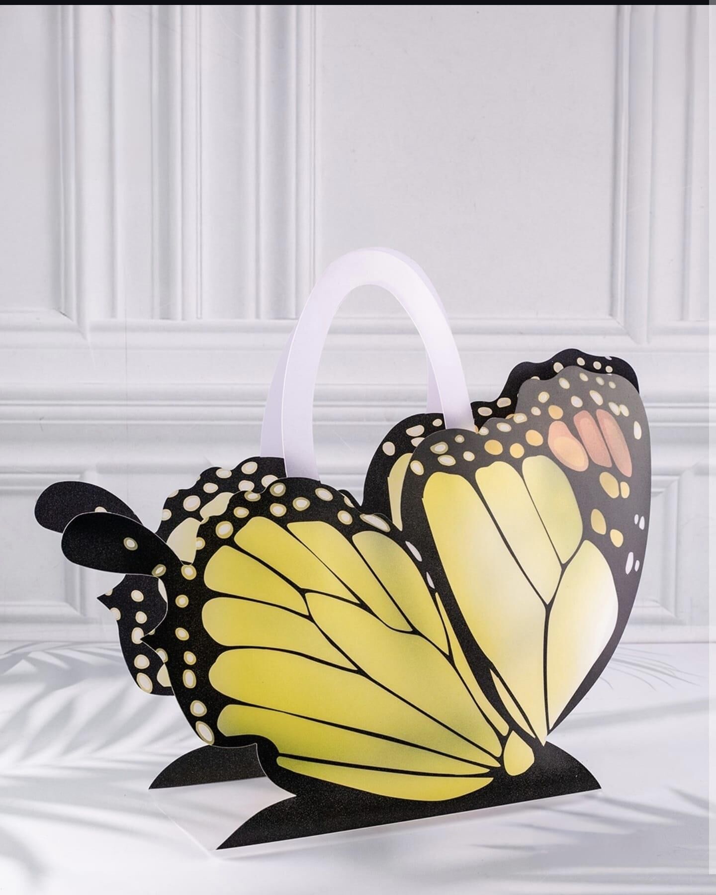ÇANTA  KELEBEKLİ ÇİÇEKLER İÇİN 42*12*35 CM 10 LU