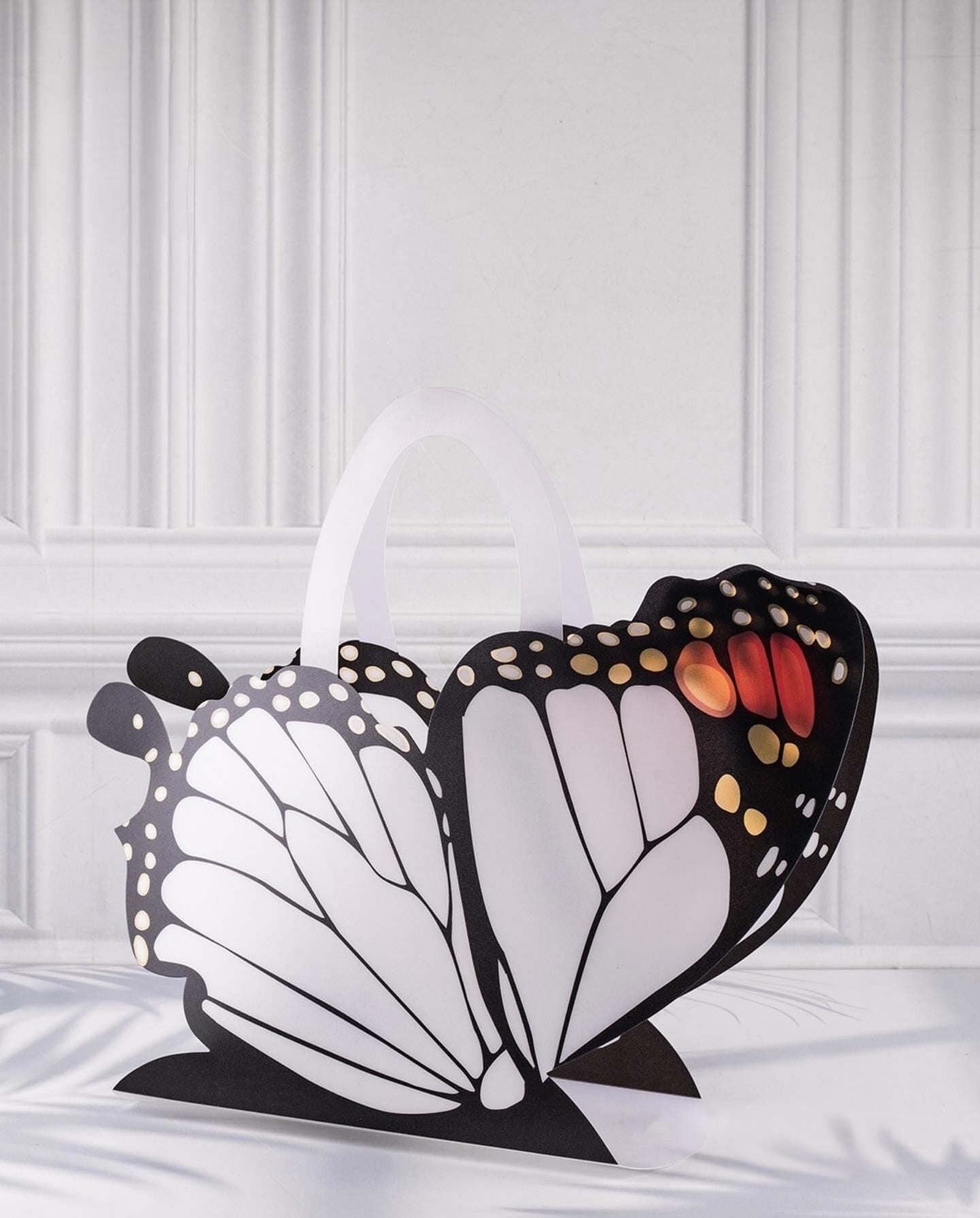 ÇANTA  KELEBEKLİ ÇİÇEKLER İÇİN 42*12*35 CM 10 LU