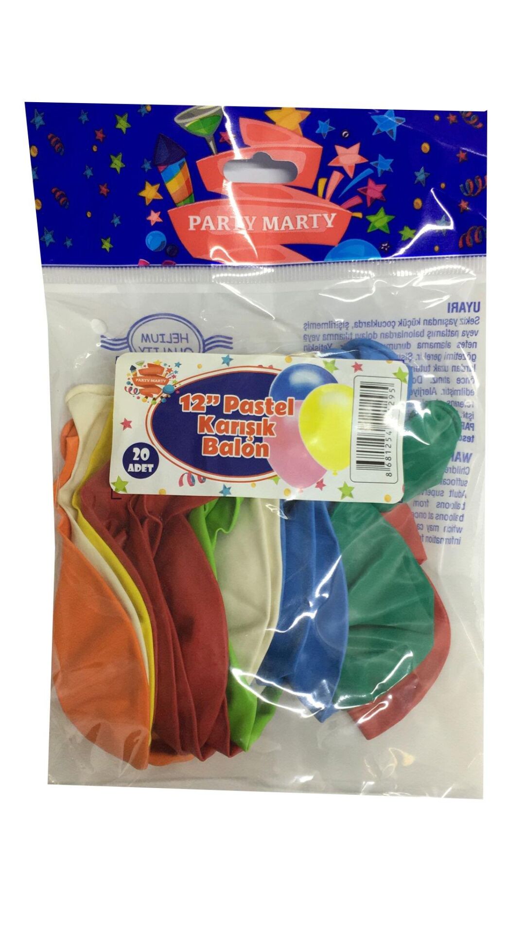 BALON PERAKENDE PASTEL KARIŞIK 20 Lİ