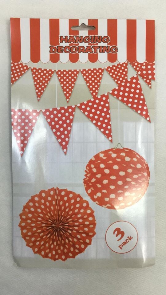 KAĞIT SÜS SET PUANLI FLAMA FENER ÇARK SÜS KIRMIZI