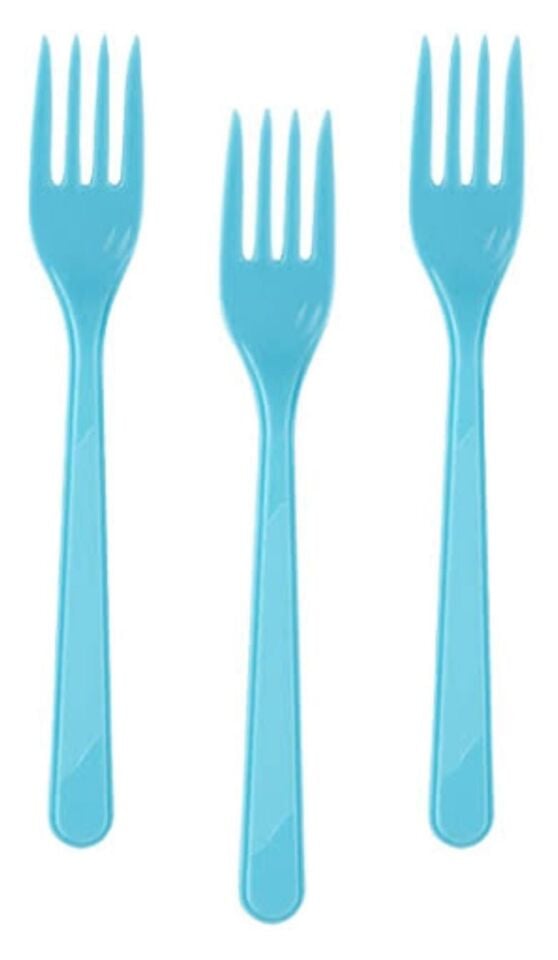 ÇATAL PLASTİK KRİSTAL MAVİ 25 Lİ