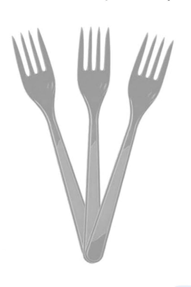 ÇATAL PLASTİK KRİSTAL GÜMÜŞ 25 Lİ