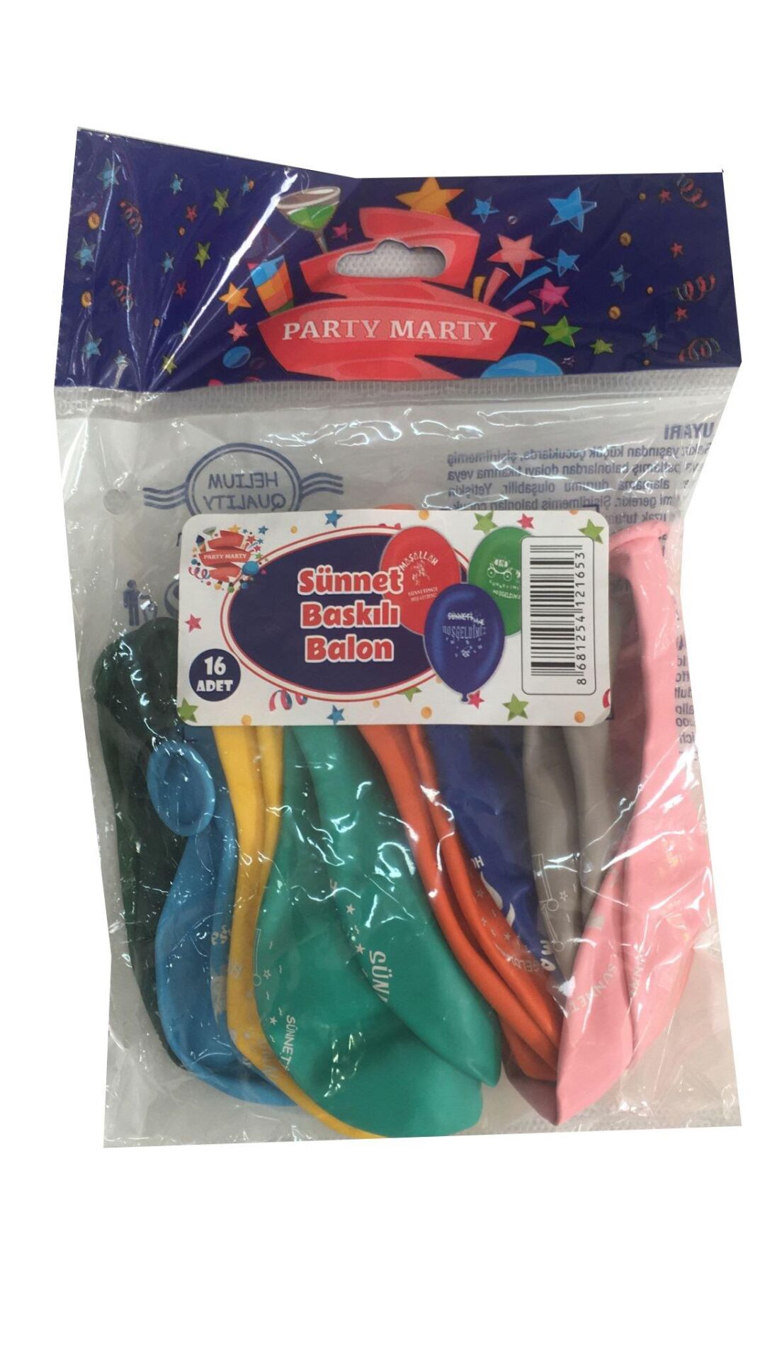BALON PERAKENDE BASKILI SÜNNET RENKLİ 16 LI