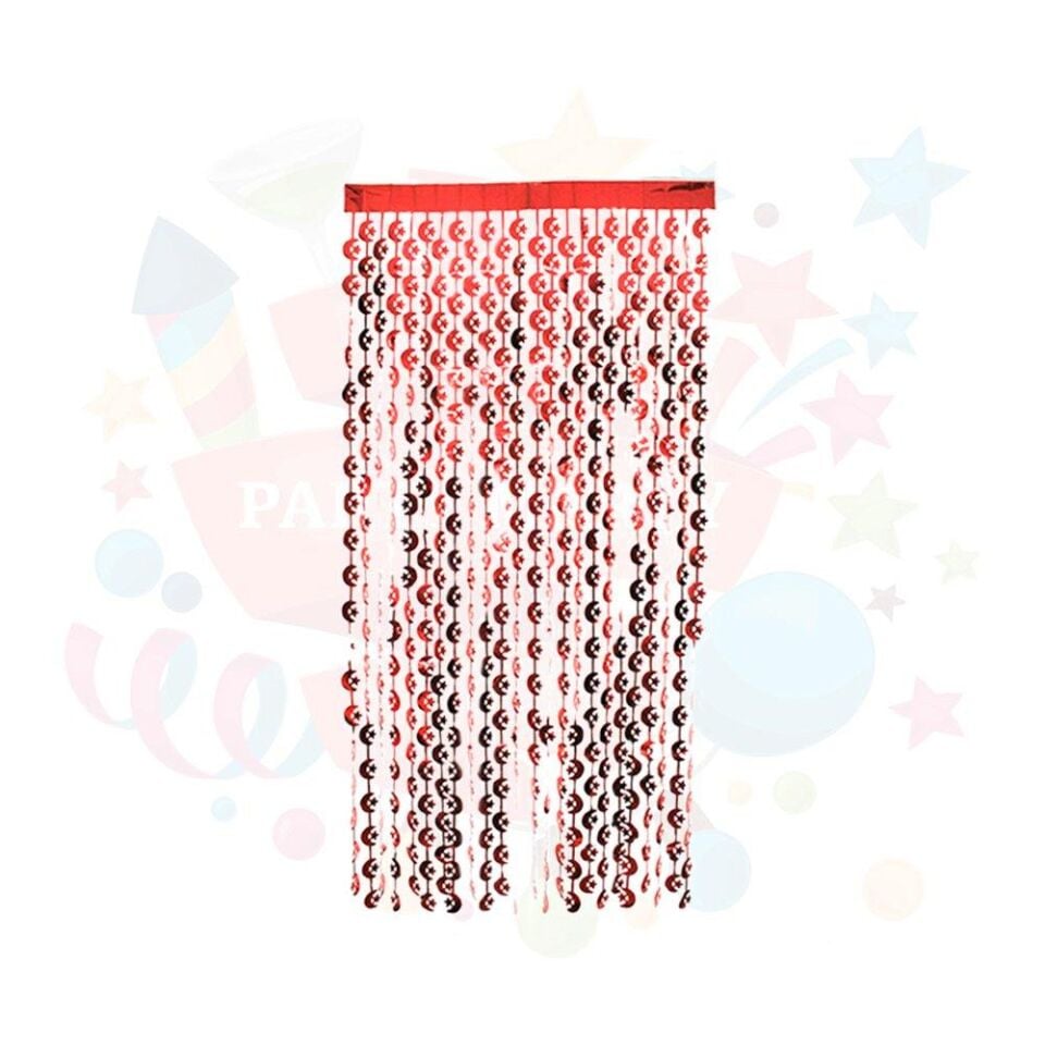 FUNKO SAÇAK AYYILDIZ KAPI SÜSÜ 1 MT*2MT KIRMIZI