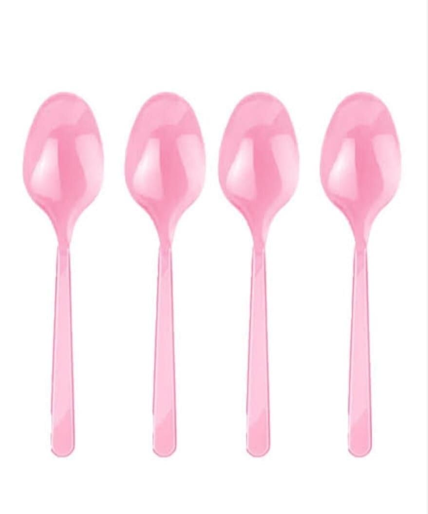 KAŞIK PLASTİK KRİSTAL PEMBE 25 Lİ