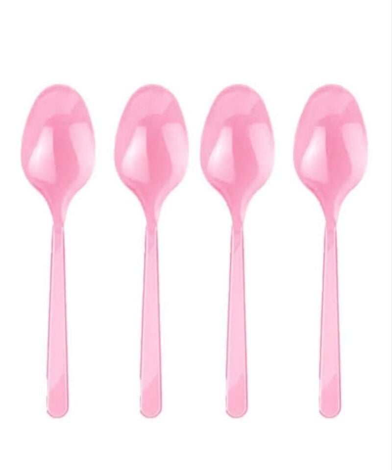 KAŞIK PLASTİK KRİSTAL PEMBE 25 Lİ