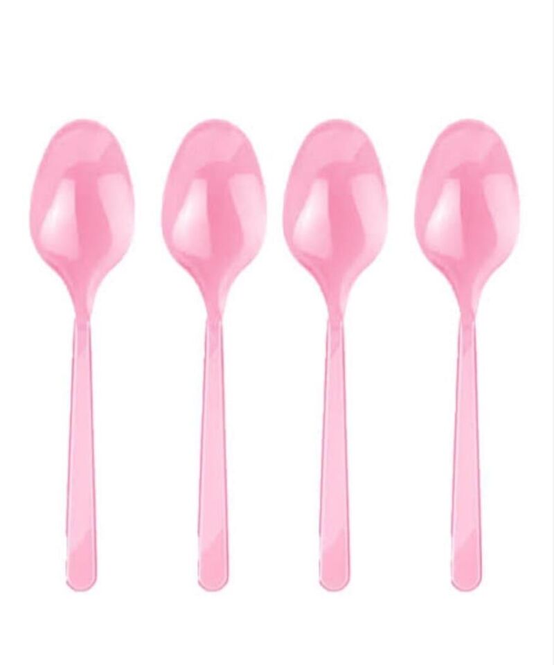 KAŞIK PLASTİK KRİSTAL PEMBE 25 Lİ