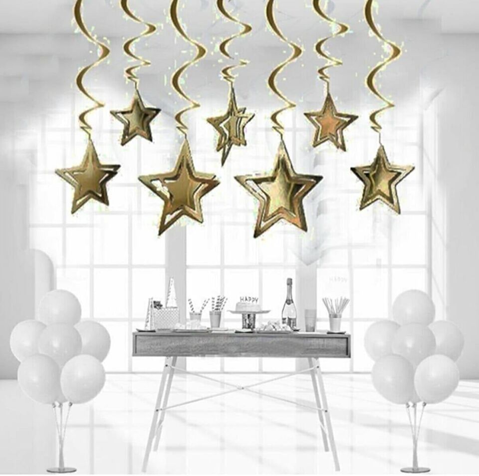 HELEZON SÜS YILDIZ METALİK 3 BOY SET 10 LU ALTIN