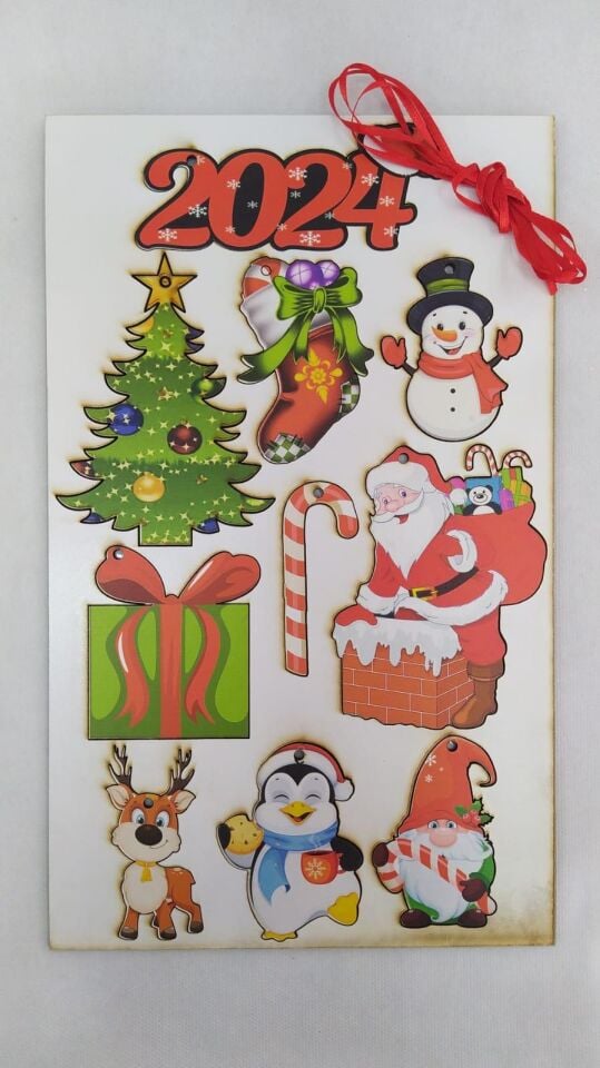 AHŞAP AĞAÇ SÜSÜ FİGÜRLÜ 10 LU