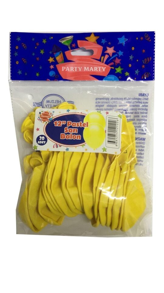BALON PERAKENDE PASTEL SARI 20 Lİ