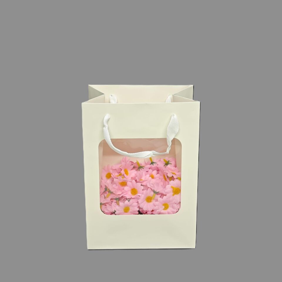 ÇANTA ÖN YÜZÜ ŞEFFAF  BEYAZ RENK 18*13*25 CM 12 Lİ