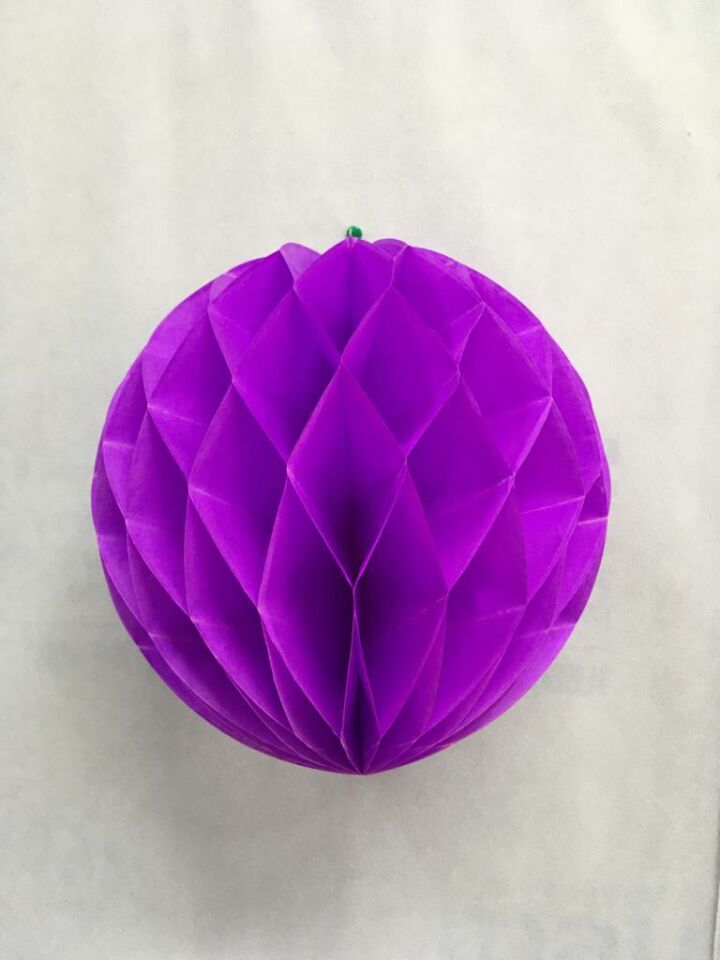 KAĞIT TOP SÜS PETEKLİ TEKLİ 25 CM MOR