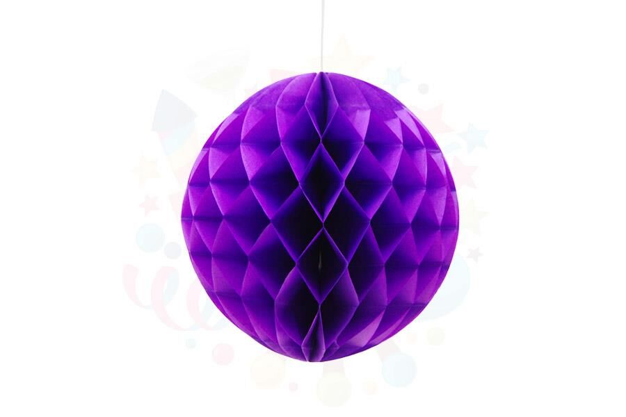 KAĞIT TOP SÜS PETEKLİ TEKLİ 25 CM MOR