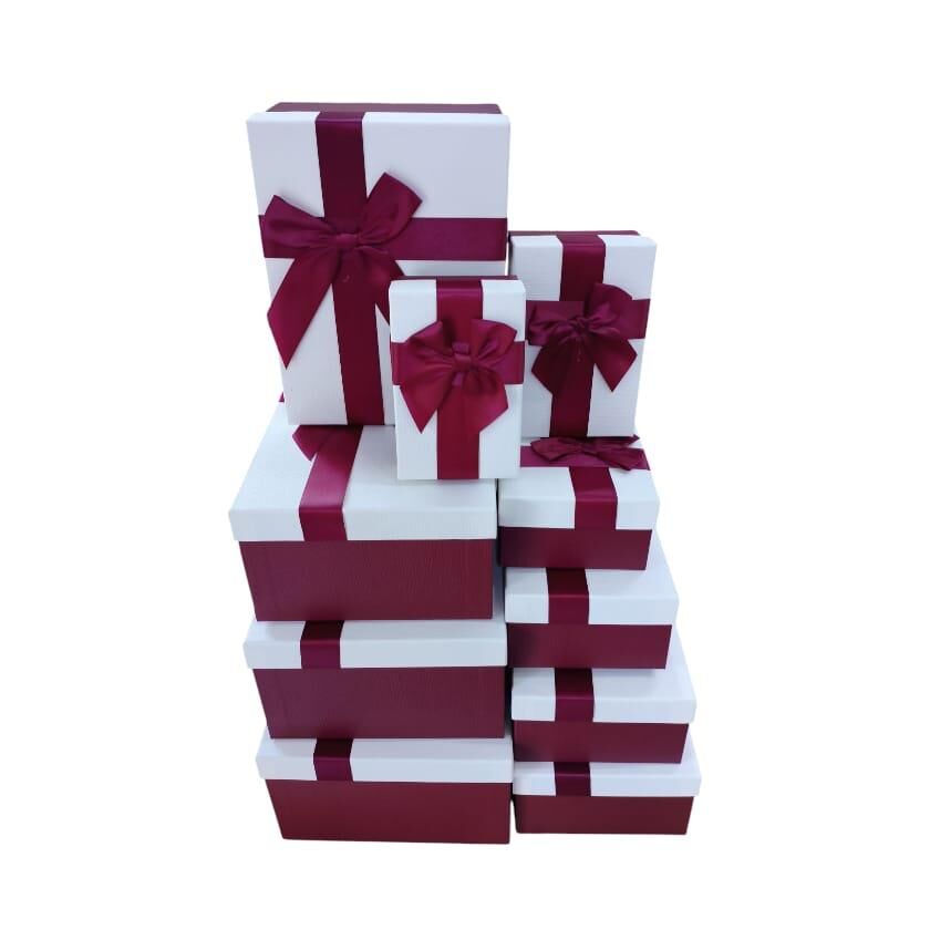 BÜYÜK FİYONKLU KUTU 10 LU 34*26*15,3 BORDO