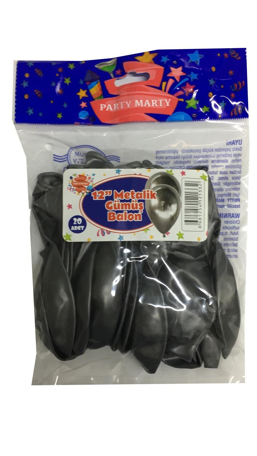 BALON PERAKENDE METALİK GÜMÜŞ 20 Lİ
