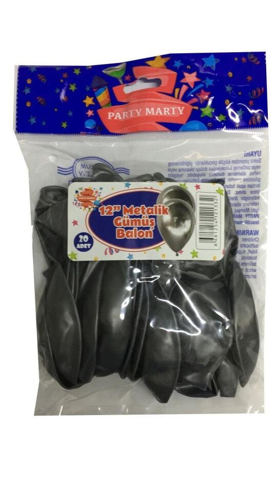 BALON PERAKENDE METALİK GÜMÜŞ 20 Lİ