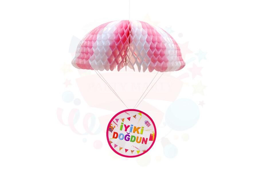 KAĞIT SÜS PARAŞÜTLÜ İYİKİ DOĞDUN PEMBE