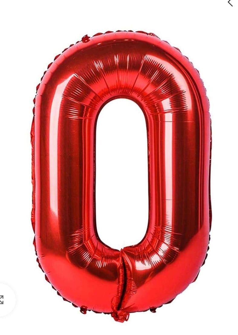 BALON FOLYO 40'' RAKKAM KIRMIZI 0 GRABO