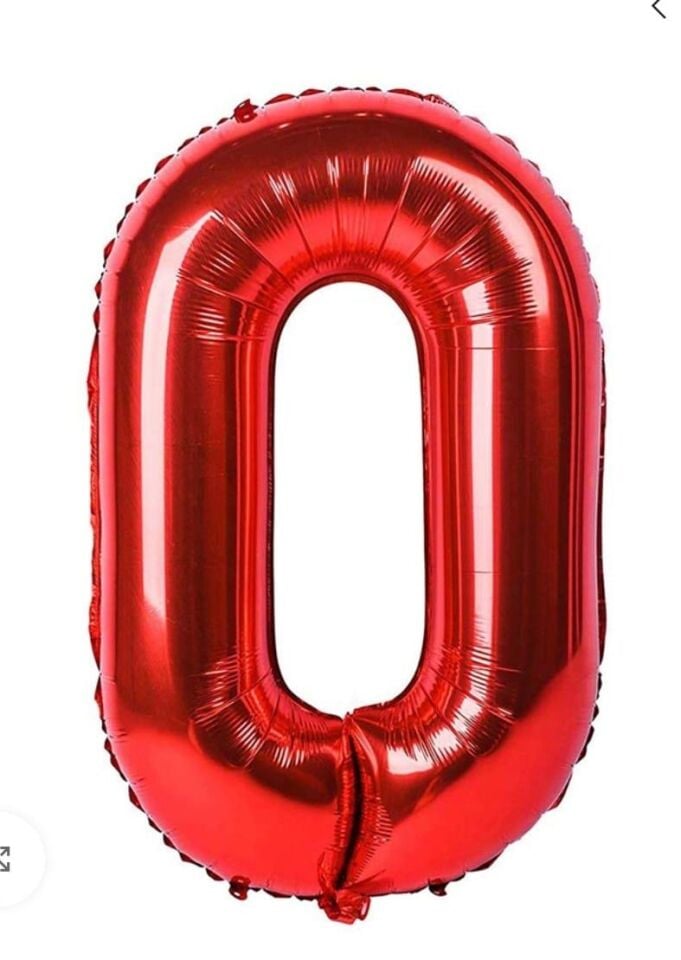 BALON FOLYO 40'' RAKKAM KIRMIZI 0 GRABO