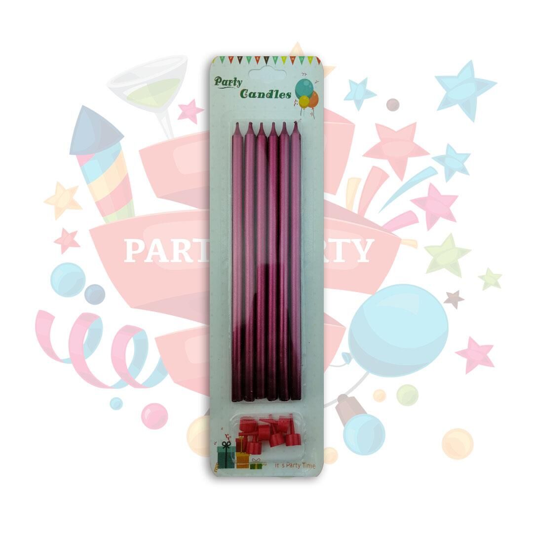 MUM 18CM İNCE UZUN 6 LI KIRMIZI