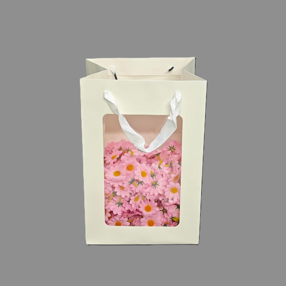 ÇANTA ÖN YÜZÜ ŞEFFAF BEYAZ  RENK 20*16*30 CM 12 Lİ