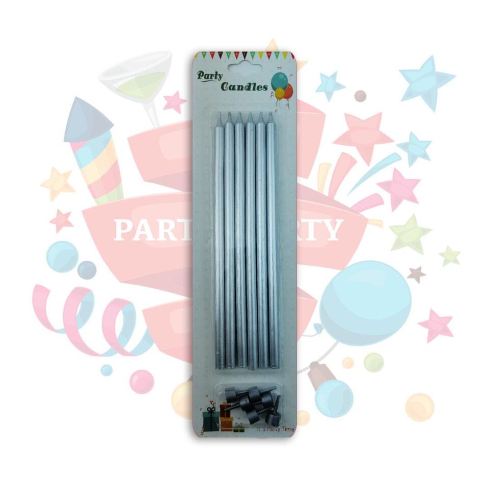 MUM 18CM İNCE UZUN 6 LI GÜMÜŞ