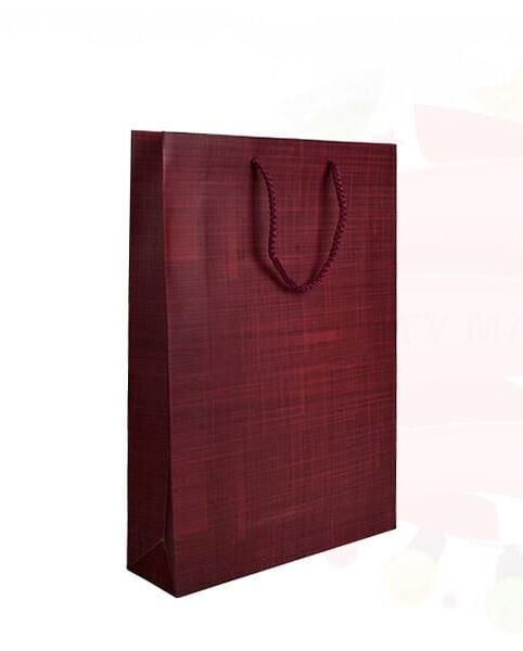 ÇANTA KARTON SELOFANLI 26*38 BORDO 25'Lİ