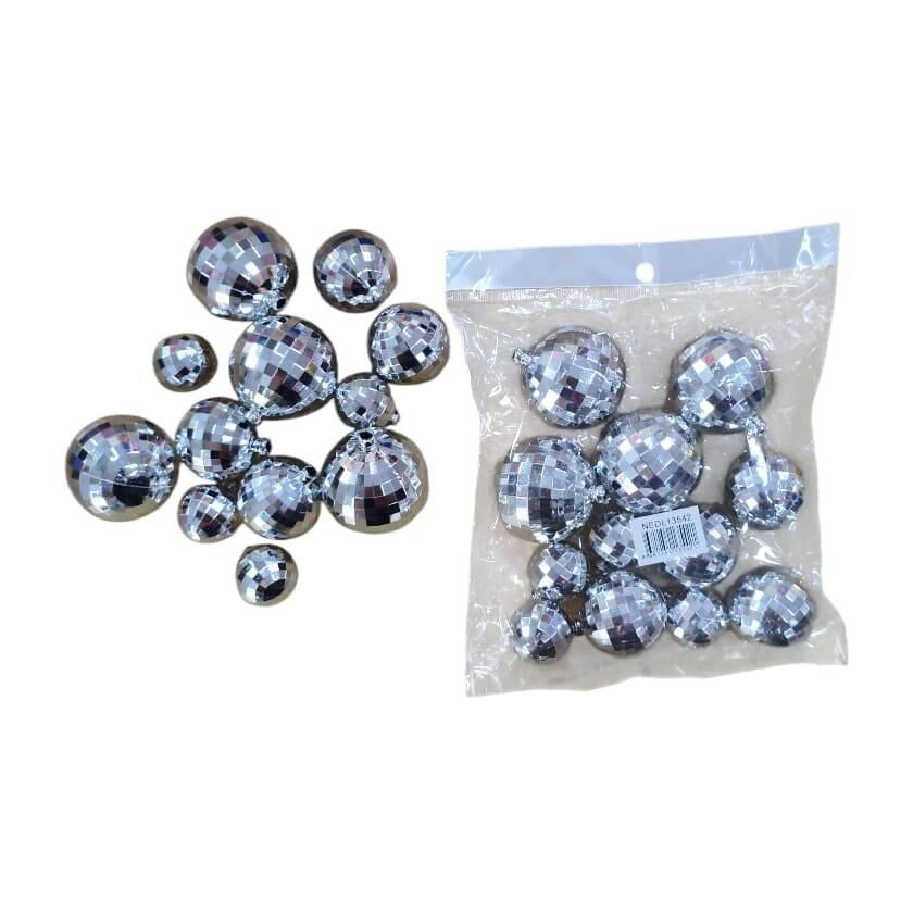 DİSKO TOPU 2-2,5-3-4 CM  12 Lİ GÜMÜŞ