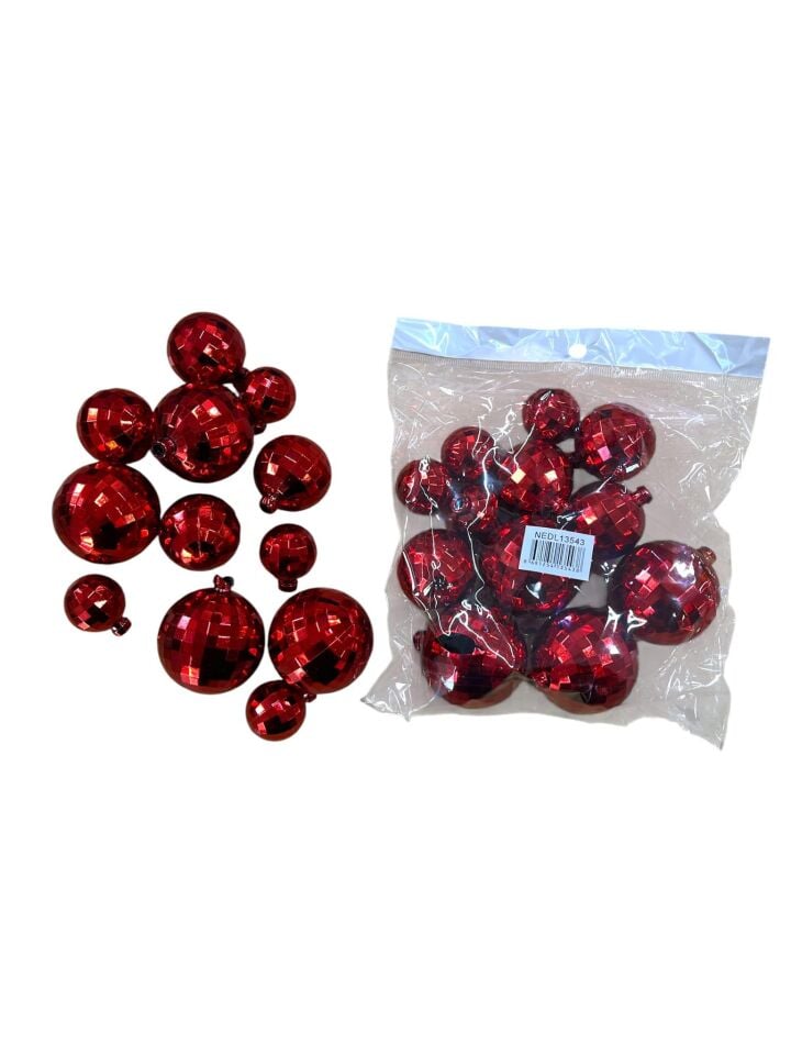 DİSKO TOPU 2-2,5-3-4 CM  12 Lİ KIRMIZI