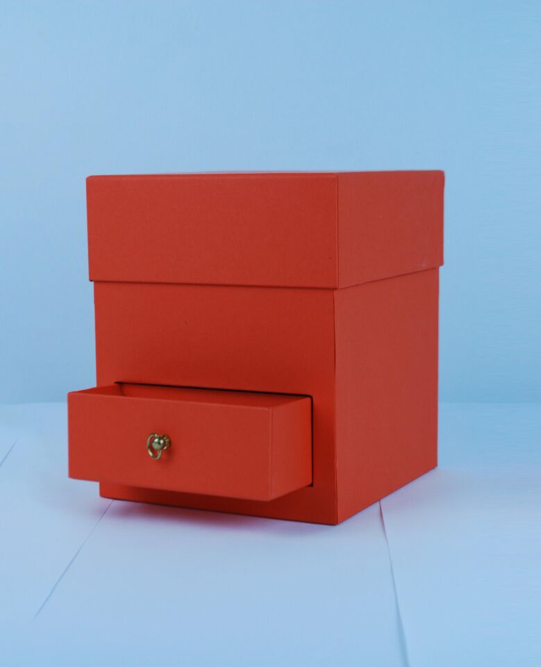 RCP ÇEKMECELİ  KARE TEKLİ KUTU 16*19 TURUNCU