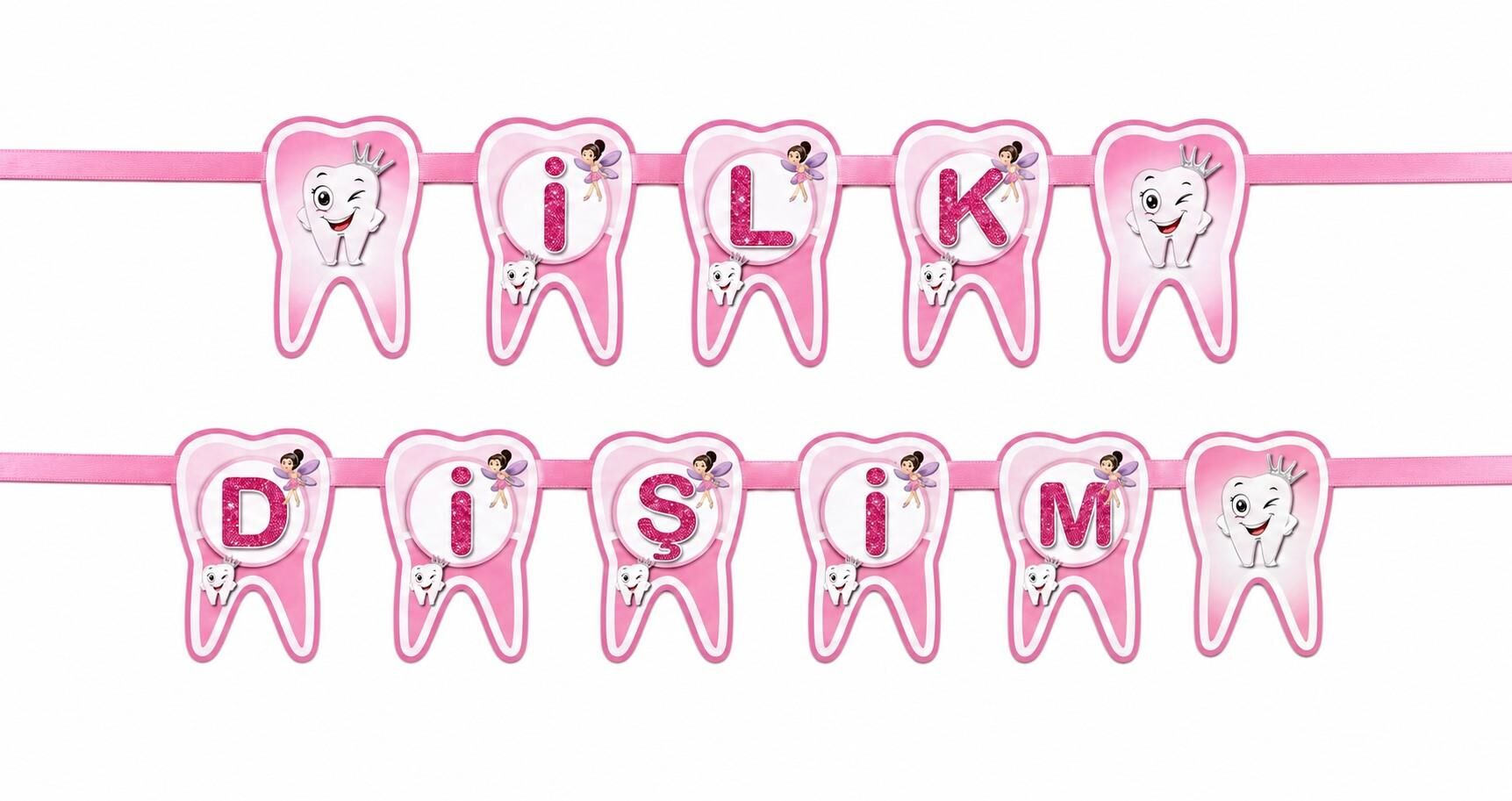 OYNAR KARTON YAZI TEMALI İLK DİŞİM PEMBE
