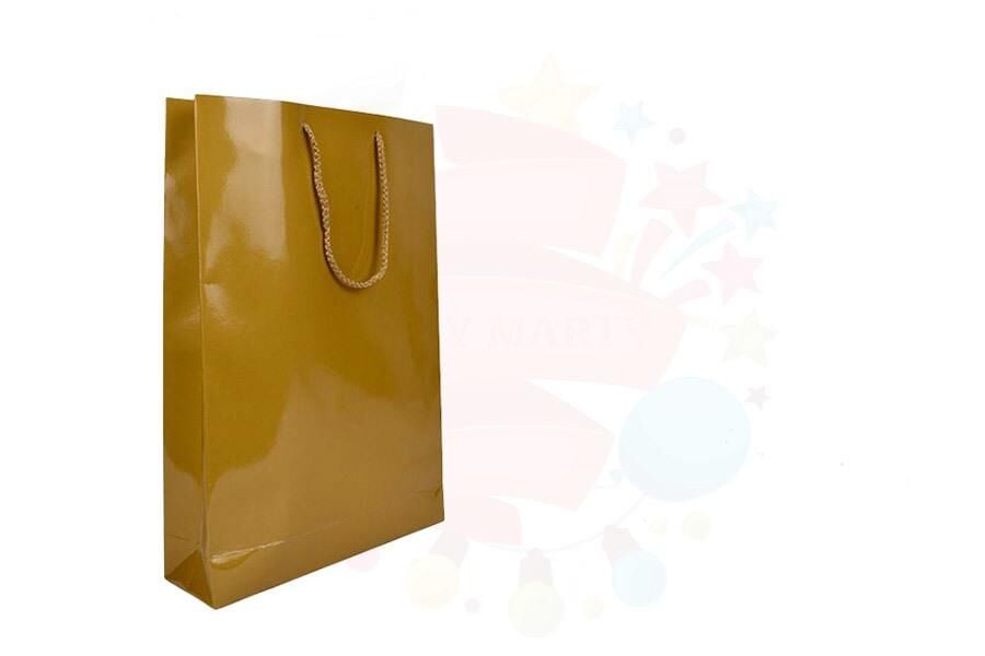 ÇANTA KARTON SELOFANLI 35*42 ALTIN 10'LU