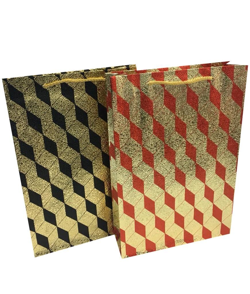 ÇANTA KARTON GOFRAJLI  26*38 BAKLAVA  ALTIN 12 Lİ