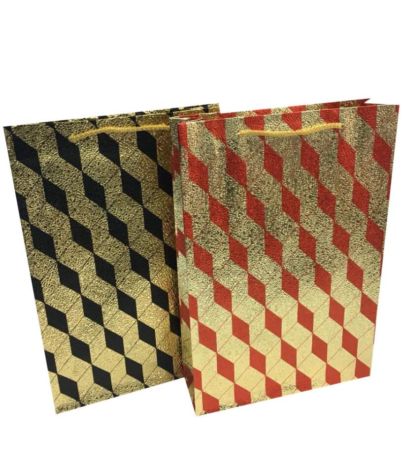 ÇANTA KARTON GOFRAJLI  26*38 BAKLAVA  ALTIN 12 Lİ