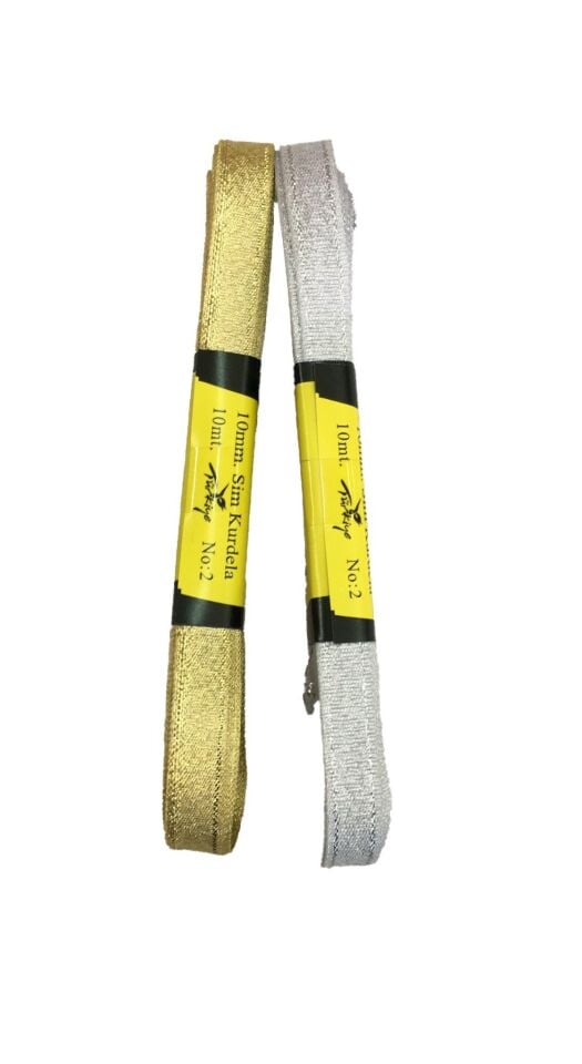KURDELE SATEN 10 MT 1 CM SİMLİ  ALTIN-GÜMÜŞ