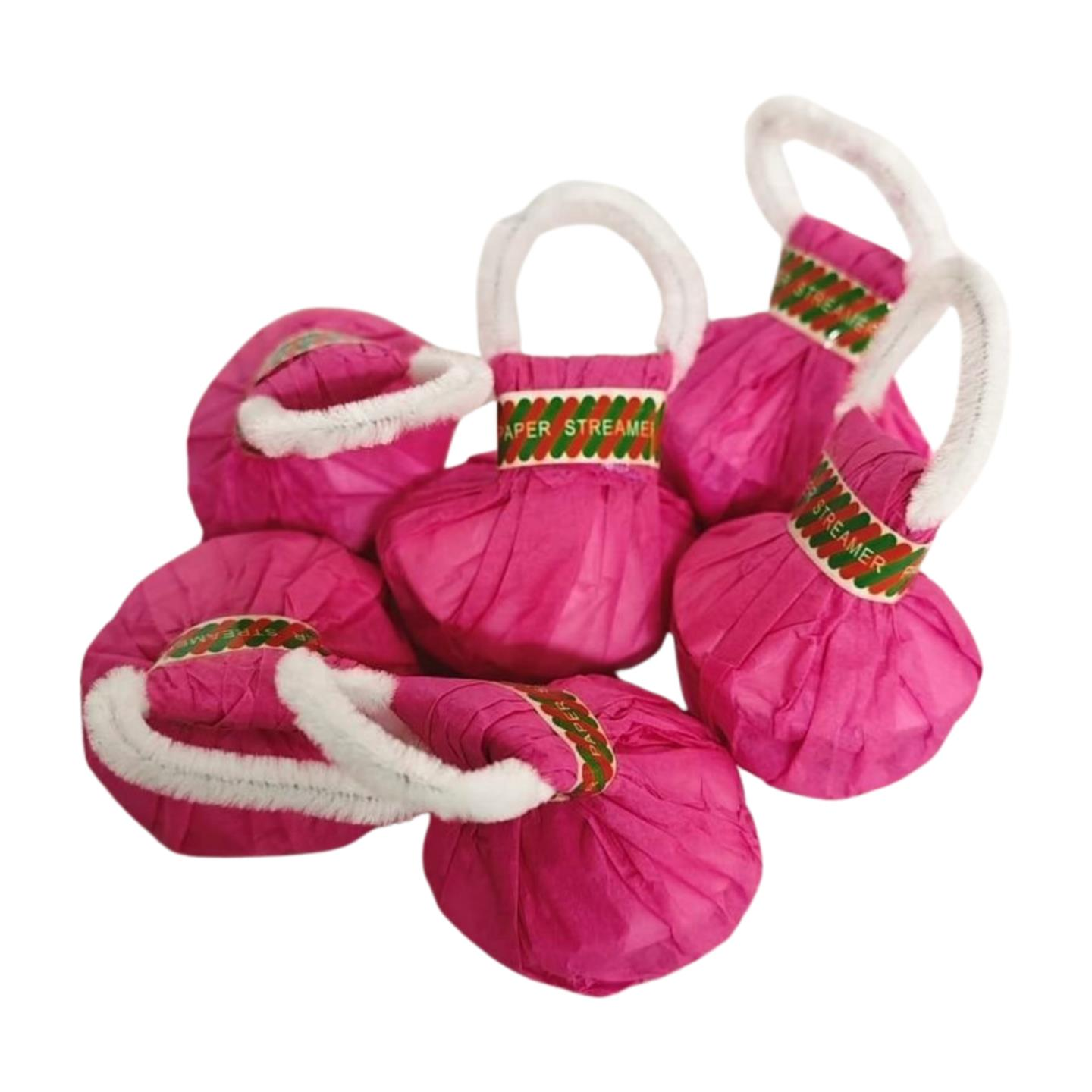 KONFETİ  EL KONFETİSİ SERPANTİN PEMBE PK İÇİ 6 AD