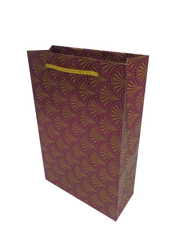 ÇANTA KARTON GOFRAJLI  17*26 İSTİRİDYE FUŞYA 12 Lİ
