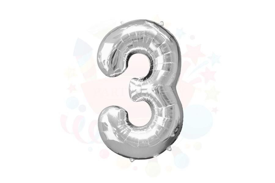 BALON FOLYO 40'' RAKAM GÜMÜŞ 3