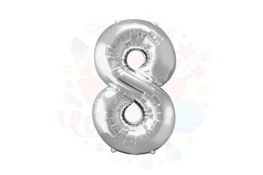 BALON FOLYO 40'' RAKAM GÜMÜŞ 8